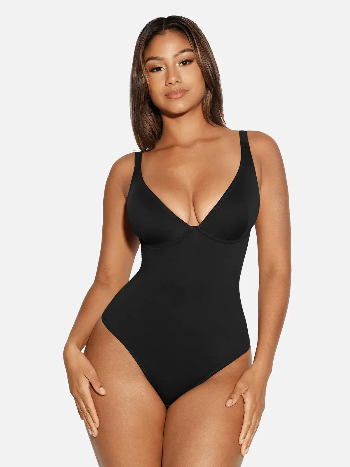 V Neck Control Thong Bodysuit