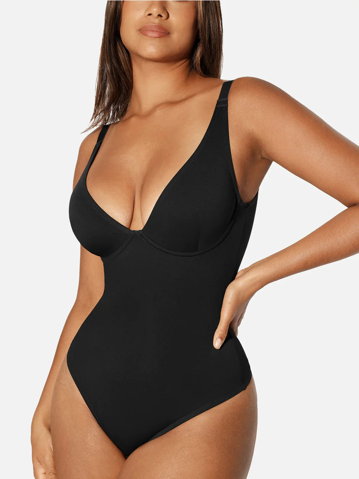 V Neck Control Thong Bodysuit