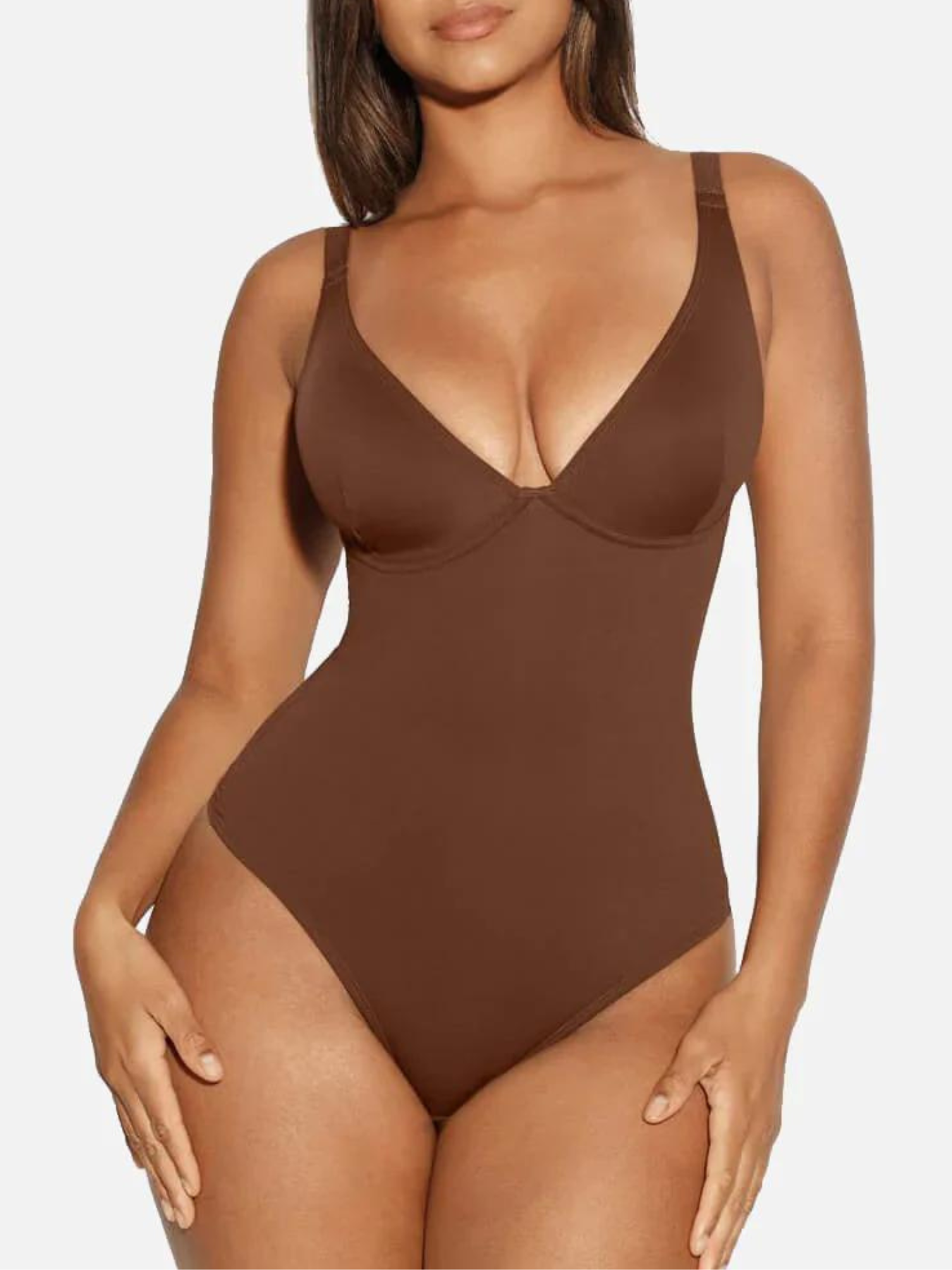 V Neck Control Thong Bodysuit